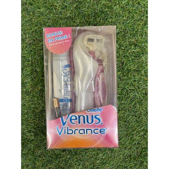 Vintage Gillette Venus Vibrance Razor Kit + Shave Gel 2005 NEW Vaulted - Picture 1 of 4